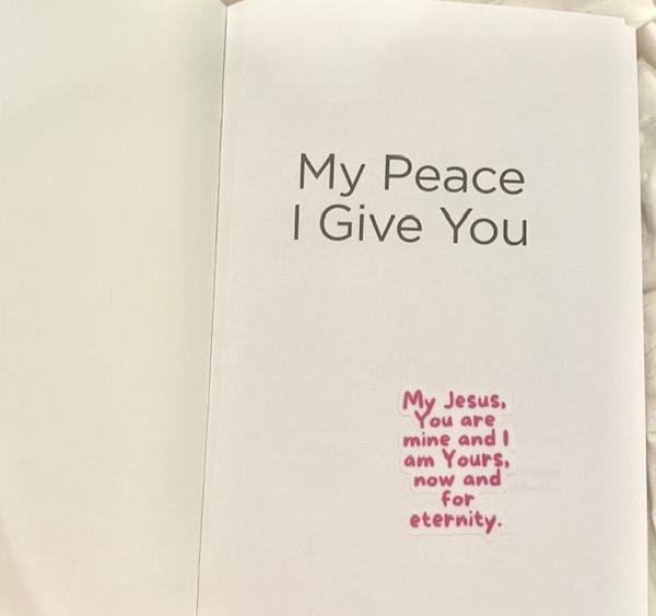 (Pre-Order ship within 3 weeks), "My Jesus, You are mine and I am Yours, now and for eternity." Mini sticker.