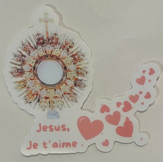 "Jesus, je t'aime." Sticker (Jesus, I love You in French)